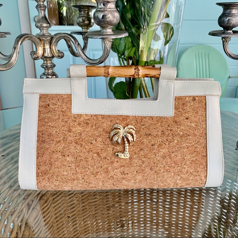 Diana E Kelly Palm Tree Clutch-flecked with gold